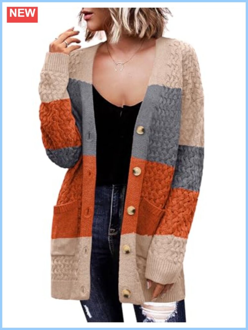 Zeagoo Women's Long Sleeve Button Down Cardigan Sweater with Pockets